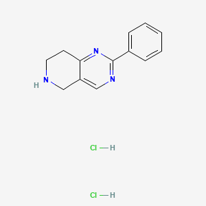 molecular formula C13H15Cl2N3 B2899571 2-Phenyl-5,6,7,8-tetrahydropyrido[4,3-d]pyrimidine dihydrochloride CAS No. 1177341-85-3