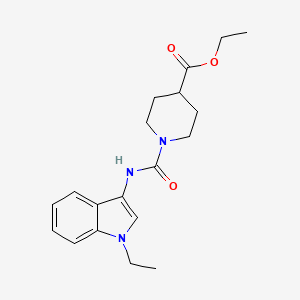molecular formula C19H25N3O3 B2899572 ethyl 1-((1-ethyl-1H-indol-3-yl)carbamoyl)piperidine-4-carboxylate CAS No. 922849-85-2