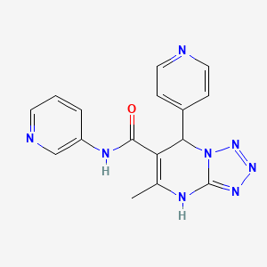 molecular formula C16H14N8O B2899576 5-methyl-N-pyridin-3-yl-7-pyridin-4-yl-4,7-dihydrotetrazolo[1,5-a]pyrimidine-6-carboxamide CAS No. 443329-75-7
