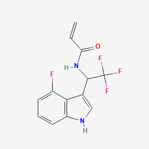 molecular formula C13H10F4N2O B2899577 N-[2,2,2-Trifluoro-1-(4-fluoro-1H-indol-3-yl)ethyl]prop-2-enamide CAS No. 2411278-22-1
