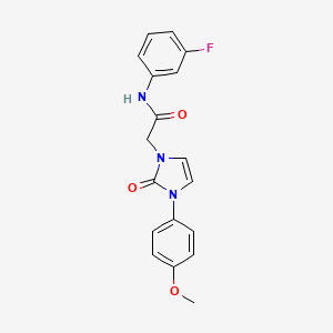 molecular formula C18H16FN3O3 B2899580 N-(3-fluorophenyl)-2-(3-(4-methoxyphenyl)-2-oxo-2,3-dihydro-1H-imidazol-1-yl)acetamide CAS No. 950455-46-6