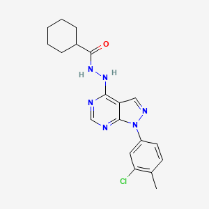 molecular formula C19H21ClN6O B2899588 N'-[1-(3-chloro-4-methylphenyl)-1H-pyrazolo[3,4-d]pyrimidin-4-yl]cyclohexanecarbohydrazide CAS No. 881083-12-1