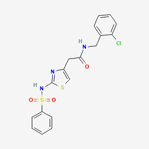N-(2-chlorobenzyl)-2-(2-(phenylsulfonamido)thiazol-4-yl)acetamide