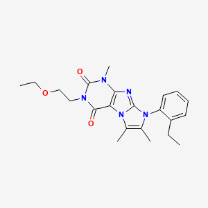 molecular formula C22H27N5O3 B2899606 3-(2-ethoxyethyl)-8-(2-ethylphenyl)-1,6,7-trimethyl-1H-imidazo[2,1-f]purine-2,4(3H,8H)-dione CAS No. 887457-11-6