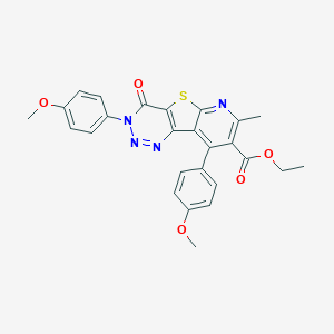 molecular formula C26H22N4O5S B289961 Ethyl 3,9-bis(4-methoxyphenyl)-7-methyl-4-oxo-3,4-dihydropyrido[3',2':4,5]thieno[3,2-d][1,2,3]triazine-8-carboxylate 