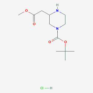 tert-Butyl 3-(2-methoxy-2-oxoethyl)piperazine-1-carboxylate hydrochloride