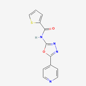 molecular formula C12H8N4O2S B2899625 N-(5-pyridin-4-yl-1,3,4-oxadiazol-2-yl)thiophene-2-carboxamide CAS No. 862809-96-9