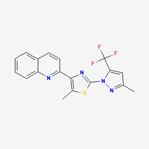 2-{5-methyl-2-[3-methyl-5-(trifluoromethyl)-1H-pyrazol-1-yl]-1,3-thiazol-4-yl}quinoline