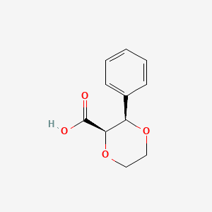 molecular formula C11H12O4 B2899637 (2R,3R)-3-phenyl-1,4-dioxane-2-carboxylic acid CAS No. 1969287-91-9