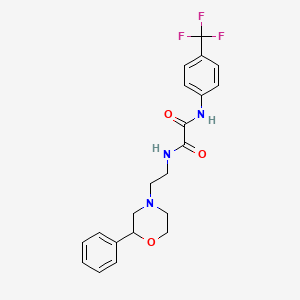 molecular formula C21H22F3N3O3 B2899645 N1-(2-(2-phenylmorpholino)ethyl)-N2-(4-(trifluoromethyl)phenyl)oxalamide CAS No. 954025-29-7