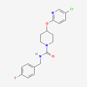molecular formula C18H19ClFN3O2 B2899650 4-((5-chloropyridin-2-yl)oxy)-N-(4-fluorobenzyl)piperidine-1-carboxamide CAS No. 1448046-42-1