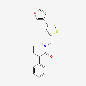 molecular formula C19H19NO2S B2899651 N-{[4-(furan-3-yl)thiophen-2-yl]methyl}-2-phenylbutanamide CAS No. 2379993-42-5