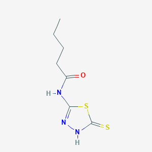 molecular formula C7H11N3OS2 B2899653 {N}-(5-mercapto-1,3,4-thiadiazol-2-yl)pentanamide CAS No. 1105191-89-6