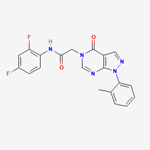 molecular formula C20H15F2N5O2 B2899660 N-(2,4-difluorophenyl)-2-[1-(2-methylphenyl)-4-oxopyrazolo[3,4-d]pyrimidin-5-yl]acetamide CAS No. 895009-84-4