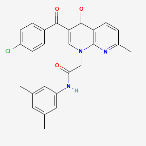 molecular formula C26H22ClN3O3 B2899665 2-(3-(4-chlorobenzoyl)-7-methyl-4-oxo-1,8-naphthyridin-1(4H)-yl)-N-(3,5-dimethylphenyl)acetamide CAS No. 894911-95-6