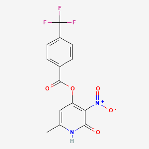 molecular formula C14H9F3N2O5 B2899666 (6-methyl-3-nitro-2-oxo-1H-pyridin-4-yl) 4-(trifluoromethyl)benzoate CAS No. 868679-99-6