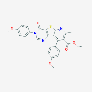 Ethyl 3,9-bis(4-methoxyphenyl)-7-methyl-4-oxo-3,4-dihydropyrido[3',2':4,5]thieno[3,2-d]pyrimidine-8-carboxylate