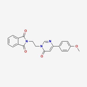 molecular formula C21H17N3O4 B2899672 2-(2-(4-(4-methoxyphenyl)-6-oxopyrimidin-1(6H)-yl)ethyl)isoindoline-1,3-dione CAS No. 1234912-48-1
