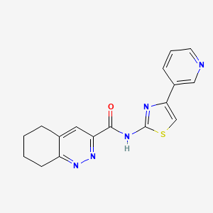 molecular formula C17H15N5OS B2899678 N-(4-Pyridin-3-yl-1,3-thiazol-2-yl)-5,6,7,8-tetrahydrocinnoline-3-carboxamide CAS No. 2415464-52-5