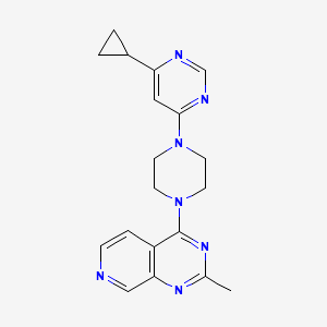 molecular formula C19H21N7 B2899679 4-[4-(6-Cyclopropylpyrimidin-4-yl)piperazin-1-yl]-2-methylpyrido[3,4-d]pyrimidine CAS No. 2380099-83-0