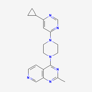 molecular formula C19H21N7 B2899679 4-Cyclopropyl-6-(4-{2-methylpyrido[3,4-d]pyrimidin-4-yl}piperazin-1-yl)pyrimidine CAS No. 2380099-83-0