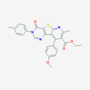 Ethyl 9-(4-methoxyphenyl)-7-methyl-3-(4-methylphenyl)-4-oxo-3,4-dihydropyrido[3',2':4,5]thieno[3,2-d]pyrimidine-8-carboxylate