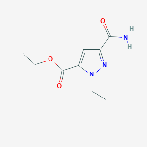 molecular formula C10H15N3O3 B2899687 Ethyl 5-carbamoyl-2-propylpyrazole-3-carboxylate CAS No. 1946818-62-7