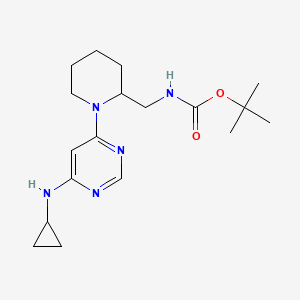 molecular formula C18H29N5O2 B2899690 tert-Butyl ((1-(6-(cyclopropylamino)pyrimidin-4-yl)piperidin-2-yl)methyl)carbamate CAS No. 1353944-71-4