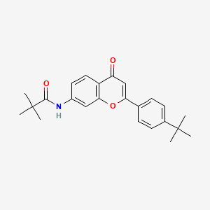 molecular formula C24H27NO3 B2899695 N-[2-(4-tert-butylphenyl)-4-oxo-4H-chromen-7-yl]-2,2-dimethylpropanamide CAS No. 923123-15-3