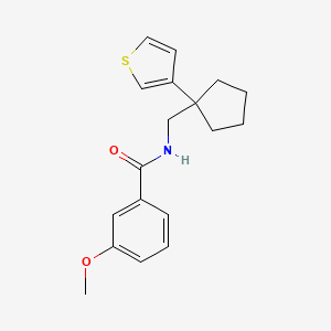 molecular formula C18H21NO2S B2899752 3-methoxy-N-((1-(thiophen-3-yl)cyclopentyl)methyl)benzamide CAS No. 2034574-74-6