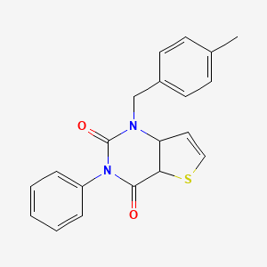 molecular formula C20H16N2O2S B2899754 1-[(4-methylphenyl)methyl]-3-phenyl-1H,2H,3H,4H-thieno[3,2-d]pyrimidine-2,4-dione CAS No. 689750-00-3