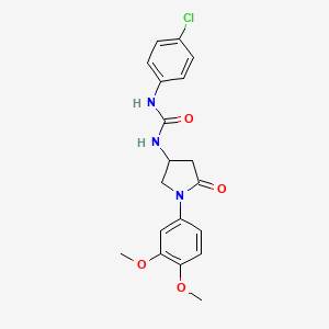 1-(4-Chlorophenyl)-3-(1-(3,4-dimethoxyphenyl)-5-oxopyrrolidin-3-yl)urea