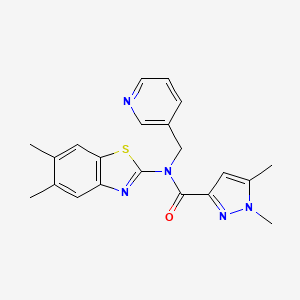 N-(5,6-dimethylbenzo[d]thiazol-2-yl)-1,5-dimethyl-N-(pyridin-3-ylmethyl)-1H-pyrazole-3-carboxamide