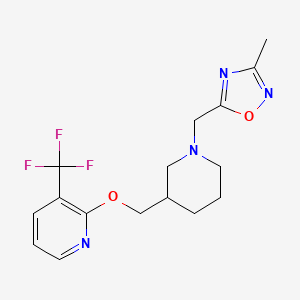 3-Methyl-5-[[3-[[3-(trifluoromethyl)pyridin-2-yl]oxymethyl]piperidin-1-yl]methyl]-1,2,4-oxadiazole