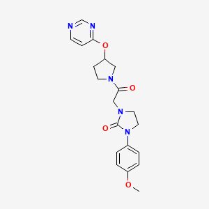 1-(4-Methoxyphenyl)-3-(2-oxo-2-(3-(pyrimidin-4-yloxy)pyrrolidin-1-yl)ethyl)imidazolidin-2-one
