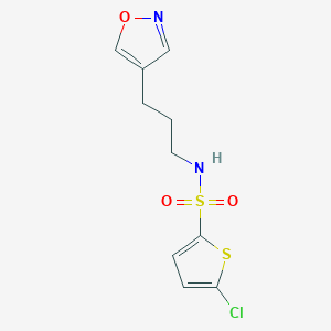 molecular formula C10H11ClN2O3S2 B2899776 5-chloro-N-(3-(isoxazol-4-yl)propyl)thiophene-2-sulfonamide CAS No. 1903123-64-7