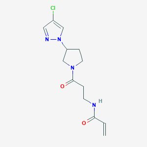 N-[3-[3-(4-Chloropyrazol-1-yl)pyrrolidin-1-yl]-3-oxopropyl]prop-2-enamide