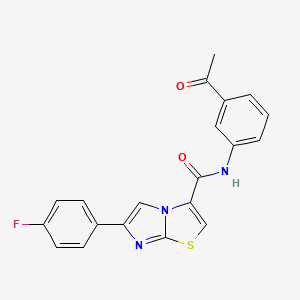 molecular formula C20H14FN3O2S B2899812 N-(3-acetylphenyl)-6-(4-fluorophenyl)imidazo[2,1-b]thiazole-3-carboxamide CAS No. 1040656-91-4