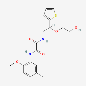 molecular formula C18H22N2O5S B2899816 N1-(2-(2-hydroxyethoxy)-2-(thiophen-2-yl)ethyl)-N2-(2-methoxy-5-methylphenyl)oxalamide CAS No. 2034565-63-2