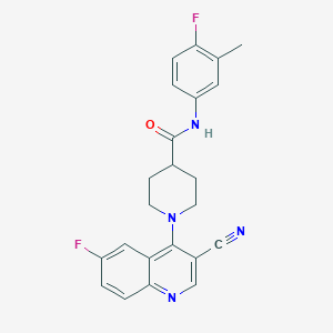 molecular formula C23H20F2N4O B2899817 1-(3-cyano-6-fluoroquinolin-4-yl)-N-(4-fluoro-3-methylphenyl)piperidine-4-carboxamide CAS No. 1207016-53-2