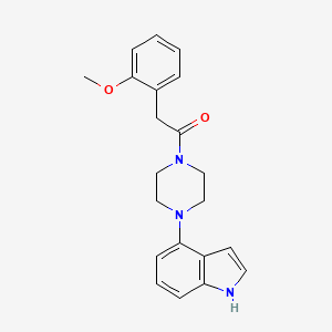 molecular formula C21H23N3O2 B2899829 1-[4-(1H-indol-4-yl)piperazin-1-yl]-2-(2-methoxyphenyl)ethanone CAS No. 882253-88-5