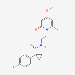 molecular formula C19H21FN2O3 B2899845 1-(4-fluorophenyl)-N-(2-(4-methoxy-6-methyl-2-oxopyridin-1(2H)-yl)ethyl)cyclopropanecarboxamide CAS No. 1904126-44-8