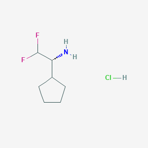 molecular formula C7H14ClF2N B2899851 (1R)-1-Cyclopentyl-2,2-difluoroethanamine;hydrochloride CAS No. 2470280-18-1