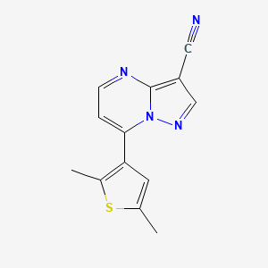 molecular formula C13H10N4S B2899863 7-(2,5-Dimethyl-3-thienyl)pyrazolo[1,5-a]pyrimidine-3-carbonitrile CAS No. 860648-52-8
