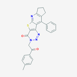 molecular formula C26H20N4O2S B289987 3-[2-(4-methylphenyl)-2-oxoethyl]-10-phenyl-8,9-dihydro-3H-cyclopenta[5',6']pyrido[3',2':4,5]thieno[3,2-d][1,2,3]triazin-4(7H)-one 