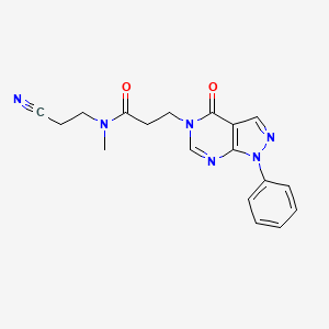 molecular formula C18H18N6O2 B2899870 N-(2-cyanoethyl)-N-methyl-3-(4-oxo-1-phenyl-1H-pyrazolo[3,4-d]pyrimidin-5(4H)-yl)propanamide CAS No. 953196-74-2