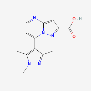molecular formula C13H13N5O2 B2899874 7-(1,3,5-trimethyl-1H-pyrazol-4-yl)pyrazolo[1,5-a]pyrimidine-2-carboxylic acid CAS No. 1004727-47-2