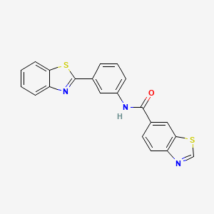 molecular formula C21H13N3OS2 B2899878 N-[3-(1,3-benzothiazol-2-yl)phenyl]-1,3-benzothiazole-6-carboxamide CAS No. 681173-84-2