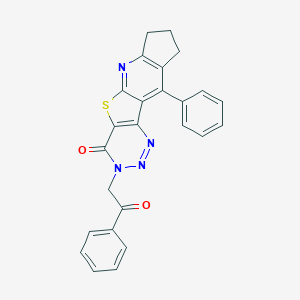 4-Phenyl-7-(2-phenyl-2-oxoethyl)-1,2,3,9-tetrahydro-9-thia-5,6,7,10-tetraazacyclopenta[b]fluorene-8(7H)-one