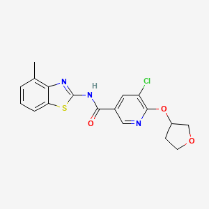 molecular formula C18H16ClN3O3S B2899887 5-chloro-N-(4-methylbenzo[d]thiazol-2-yl)-6-((tetrahydrofuran-3-yl)oxy)nicotinamide CAS No. 1903023-62-0